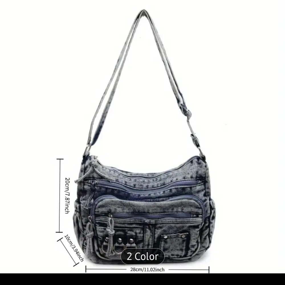 Stylish Blue Women's DENIM Crossbody Bag